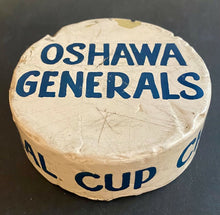 Load image into Gallery viewer, 1944 Vintage Rare OHL Oshawa Generals Memorial Cup Champions Hockey Puck