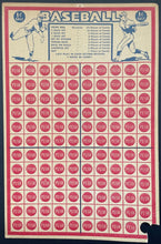 Load image into Gallery viewer, Circa 1930s Baseball Betting Punch Board Game Display MLB Vintage Gambling
