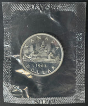Load image into Gallery viewer, Lot of 5 Uncirculated 1963 Royal Canadian Mint .800 Silver Dollars Vintage Coins
