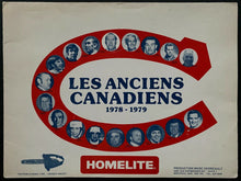 Load image into Gallery viewer, 1978-79 Vintage NHL Hockey Montreal Canadiens Old Timers Anciens Folio Pamphlet