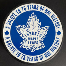 Load image into Gallery viewer, 2001 NHL Hockey Toronto Maple Leafs 75th Anniversary Promo Puck Tim Hortons Logo