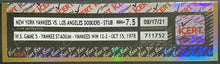 Load image into Gallery viewer, 1978 World Series Ticket Game 5 Yankee Stadium Yankees Dodgers NM+ 7.5 by iCert