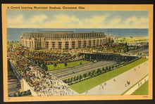 Load image into Gallery viewer, Vintage Sports Post Card Crowd Leaving Municipal Stadium Cleveland Ohio Postcard