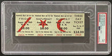 Load image into Gallery viewer, 1969 WOODSTOCK Music + Art Fair Concert Festival Full 3 Day Ticket Unused PSA 9