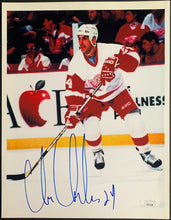 Load image into Gallery viewer, Autographed Chris Chelios B&W Photo JSA NHL Hockey Signed Detroit Red Wings VTG