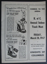 Load image into Gallery viewer, 1947 NHL Les Cunningham Autographed Cleveland Barons Hockey Program Page