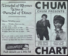Load image into Gallery viewer, 1967 1050 Chum Chart Radio Survey Vintage Music James Brown + Petula Clark Promo
