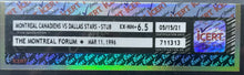 Load image into Gallery viewer, 1996 Final NHL Game Montreal Forum Ticket Stub iCert 6.5 Graded Canadiens Hockey