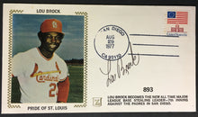 Load image into Gallery viewer, 1977 Lou Brock Signed Auto First Day Cover All Time Steals Vintage Baseball JSA
