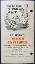 Load image into Gallery viewer, 1958 Toronto Maple Leafs International League Baseball Pocket Schedule CH Munn
