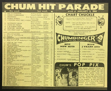 Load image into Gallery viewer, 1968 Chum Chart Radio Survey Vintage Music Rolling Stones Tom Jones Big Bands