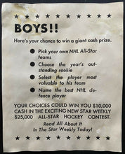 Load image into Gallery viewer, 1964 Toronto Star Premium Bower + McDonald Hockey Promo Contest On Back Rare NHL