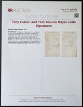 Load image into Gallery viewer, 1939 Tony Lazzeri Toronto Maple Leafs Team Signed Cut JSA LOA MLB HOF Baseball