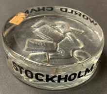 Load image into Gallery viewer, 1969 World Ice Hockey Championships Crystal Puck Stockholm Sweden USSR Wins Gold