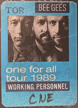Load image into Gallery viewer, 1989 Bee Gees One For All Tour Working Personnel Pass VTG Exhibition Stadium
