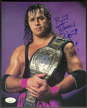 Load image into Gallery viewer, Bret Hitman Hart Autographed WWE WWF Wrestling Photo HOF 06 Signed JSA