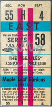 Load image into Gallery viewer, August 17th 1965 Maple Leaf Gardens The Beatles Full Unused Concert Ticket PSA