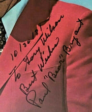 Load image into Gallery viewer, NCAA Football Signed Photo Alabama Coach Paul Bear Bryant Autographed JSA LOA