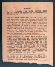 Load image into Gallery viewer, 1950 Boxing Ticket Stub Sugar Ray Robinson Title Defense Charley Fusari Vintage