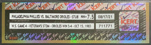 Load image into Gallery viewer, 1983 World Series Baseball Ticket Game 4 Phillies vs Orioles icert NM+7.5