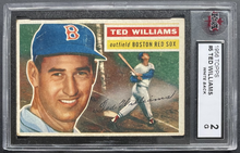 Load image into Gallery viewer, 1956 Topps #5 Ted Williams Boston Red Sox White Back MLB Card KSA G 2