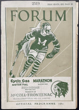 Load image into Gallery viewer, 1930 Rare Montreal Forum Hockey Program NHL Maroons v Detroit Cougars Vintage