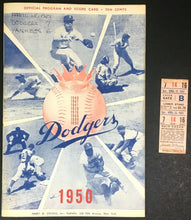 Load image into Gallery viewer, 1951 Mickey Mantle New York Yankees First MLB Game Program + Baseball Ticket