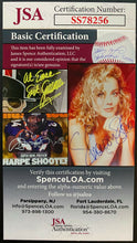 Load image into Gallery viewer, Warren Spahn Autographed Yellow Hall Of Fame Plaque Postcard MLB Baseball JSA