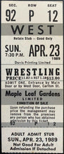 Load image into Gallery viewer, 1989 Maple Leaf Gardens Wrestling Ticket WWF Toronto Mr. Perfect vs Brett Hart