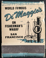 Load image into Gallery viewer, 1950’s Joe DiMaggio’s Fisherman’s Wharf Restaurant Matches Full Match Book MLB