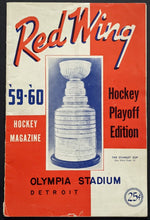 Load image into Gallery viewer, 1959-60 Detroit Red Wings Playoff Hockey Program Olympia Stadium NHL Vintage