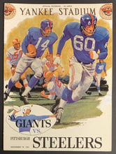 Load image into Gallery viewer, 1961 Yankee Stadium NFL Football Program Giants vs Pittsburgh Steelers