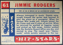 Load image into Gallery viewer, 1957 Topps Hit Stars Trading Card Jimmie Rodgers #61 Non Sports Vintage