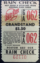 Load image into Gallery viewer, 1950s Vintage MLB Baseball Boston Red Sox Fenway Park Rain Check Ticket