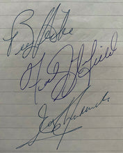 Load image into Gallery viewer, Vintage NHL Hockey Autographs Bill Hicke Fred Stanfield Ed Chadwick Signed Cut