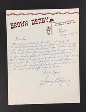 Load image into Gallery viewer, Canadian Boxing Sammy Luftspring Signed Letter Autograph Brown Derby Toronto VTG