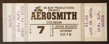 Load image into Gallery viewer, 1978 Aerosmith The Live Bootleg Tour Full Concert Ticket Mississippi Coliseum