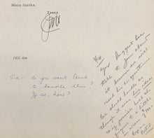 Load image into Gallery viewer, 1958 Toronto Maple Leaf Baseball Club Office Memo Jack Kent Cooke Signed Vintage