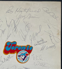 Load image into Gallery viewer, 1977 Toronto Blue Jays Inaugural Season Team Signed Sheet MLB Baseball Vintage