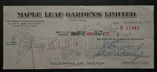 Load image into Gallery viewer, 1973 Maple Leaf Gardens Donald Crump Signed Cheque Frank King Clancy Autographed