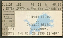Load image into Gallery viewer, 1999 NFL Football Ticket Thanksgiving Detroit Lions v Chicago Bears Silverdome