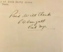 Load image into Gallery viewer, 1945 Queens University Hockey Document Kingston Ontario Jock Harty Arena Vintage
