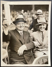 Load image into Gallery viewer, 1937 Herbert Hoover Type 1 Photo American President World Series Yankee Stadium
