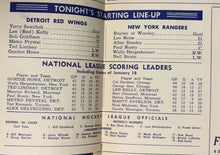 Load image into Gallery viewer, 1953 Olympia Stadium NHL Hockey Program Detroit Red Wings vs New York Rangers