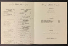 Load image into Gallery viewer, 1980's Dunes Hotel + Country Club Casino Dinner Menu Autographed Robert Goulet