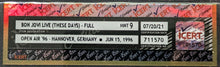 Load image into Gallery viewer, 1996 Bon Jovi Open Air Tour Full Ticket Mint 9 Slabbed iCert Rock & Roll Music