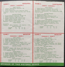 Load image into Gallery viewer, 1972 Canada USSR Summit Hockey Series Inside Summaries All 8 Games TD Bank Promo