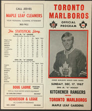 Load image into Gallery viewer, 1967 Toronto Marlboros Official OHA Hockey Vintage Program Kitchener Rangers