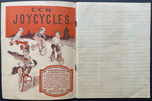 Load image into Gallery viewer, 1930's CCM Scribbler Orange Exercise Book Bicycles Featured Vintage Original