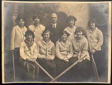 Load image into Gallery viewer, Early 1900s Type 1 Photo Girls Ice Hockey Team Meaford High School